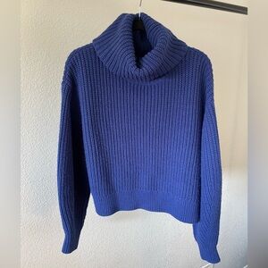 H&M Royal Blue Knitted Turtleneck Sweater - Size M/L